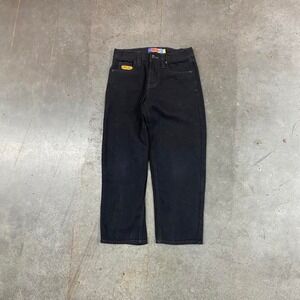 Empyre Black Denim Jeans Kids 24 Y2K Skate Streetwear Straight Leg